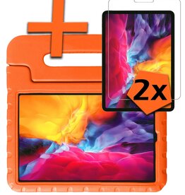Nomfy Nomfy iPad Pro 2020 (12,9 inch) Kinderhoes Met 2x Screenprotector - Oranje