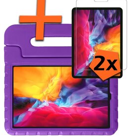 Nomfy Nomfy iPad Pro 2020 (12,9 inch) Kinderhoes Met 2x Screenprotector - Paars