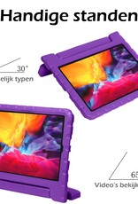 Nomfy iPad Pro 12,9 inch 2020 Hoes Kinder Hoesje Kids Case Cover Kids Proof Met 2x Screenprotector - iPad Pro 12,9 inch 2020 Kinder Hoes - Paars