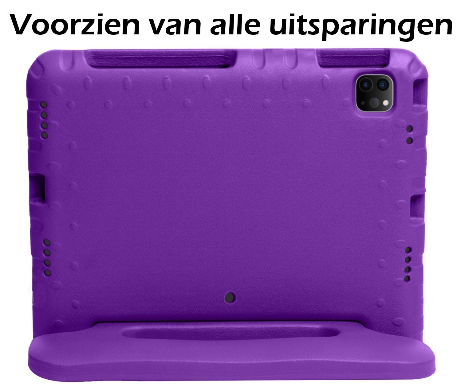 Nomfy iPad Pro 12,9 inch 2020 Hoes Kinder Hoesje Kids Case Cover Kids Proof Met 2x Screenprotector - iPad Pro 12,9 inch 2020 Kinder Hoes - Paars