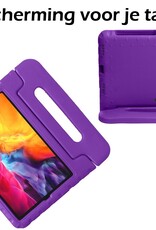 Nomfy iPad Pro 12,9 inch 2020 Hoes Kinder Hoesje Kids Case Cover Kids Proof Met 2x Screenprotector - iPad Pro 12,9 inch 2020 Kinder Hoes - Paars
