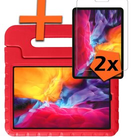 Nomfy Nomfy iPad Pro 2021 (12,9 inch) Kinderhoes Met 2x Screenprotector - Rood