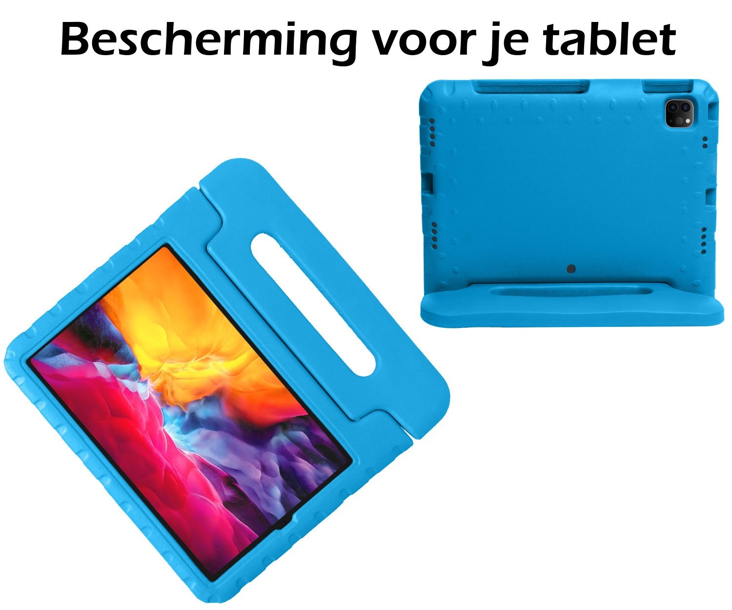 Nomfy iPad Pro 12,9 inch 2022 Hoes Kinder Hoesje Kids Case Cover Kids Proof - iPad Pro 12,9 inch 2022 Kinder Hoes - Licht Blauw