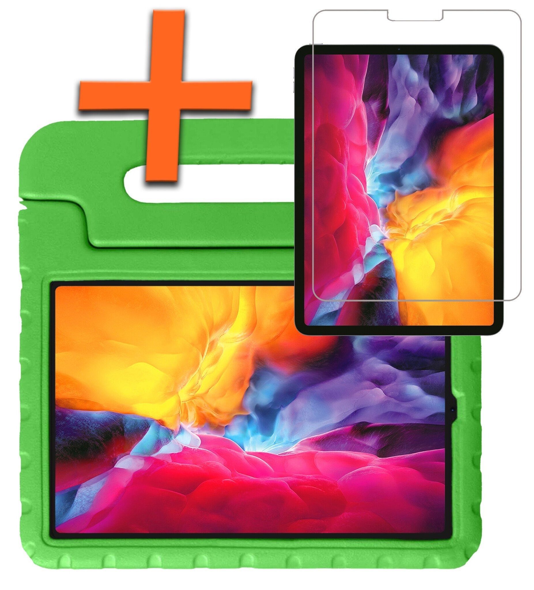 Nomfy iPad Pro 12,9 inch 2022 Hoes Kinder Hoesje Kids Case Cover Kids Proof Met Screenprotector - iPad Pro 12,9 inch 2022 Kinder Hoes - Groen