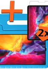 Nomfy iPad Pro 12,9 inch 2022 Hoes Kinder Hoesje Kids Case Cover Kids Proof Met 2x Screenprotector - iPad Pro 12,9 inch 2022 Kinder Hoes - Licht Blauw