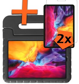 Nomfy Nomfy iPad Pro 2022 (12,9 inch) Kinderhoes Met 2x Screenprotector - Zwart