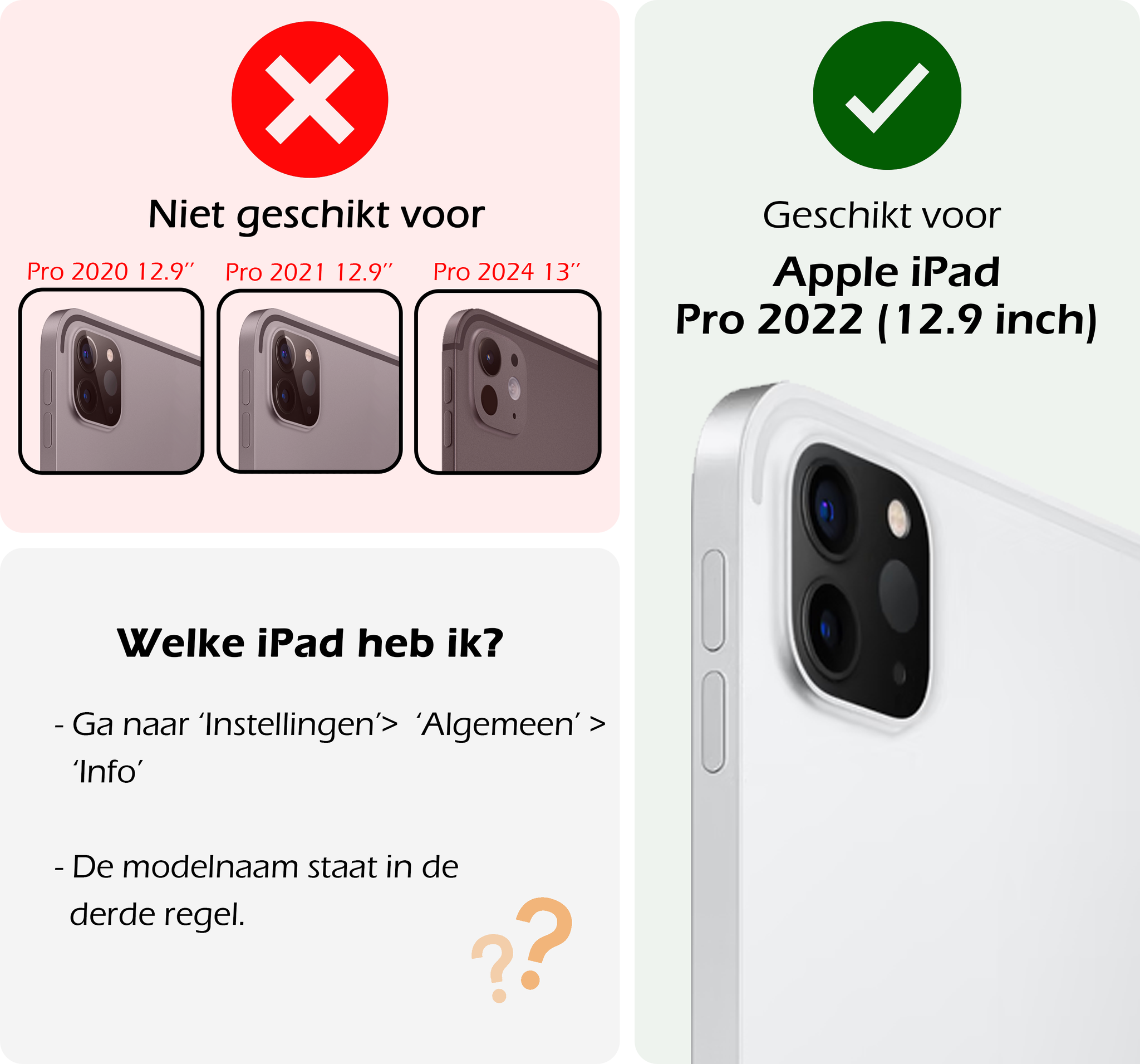 Nomfy iPad Pro 12,9 inch 2022 Hoes Kinder Hoesje Kids Case Cover Kids Proof Met Screenprotector - iPad Pro 12,9 inch 2022 Kinder Hoes - Zwart