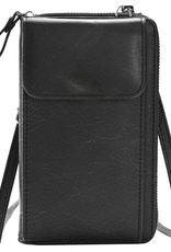 BASEY. Telefoontasje Dames Crossbody - Kunstlederen Schoudertas Telefoontasje Met portemonnee - Zwart