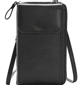 BASEY. BASEY. Telefoontasje Patroon met Flap - Zwart