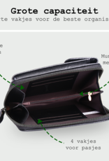 BASEY. Telefoontasje Dames Crossbody - Kunstlederen Schoudertas Telefoontasje Met portemonnee - Zwart