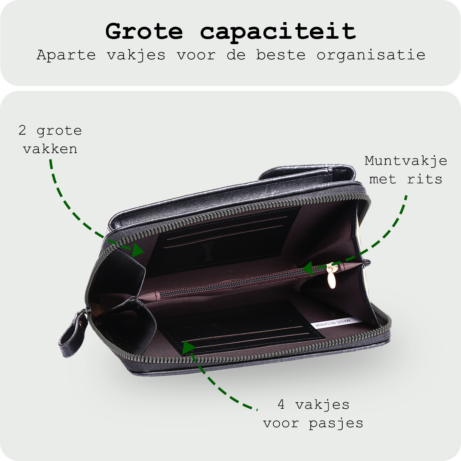 BASEY. Telefoontasje Dames Crossbody - Kunstlederen Schoudertas Telefoontasje Met portemonnee - Zwart