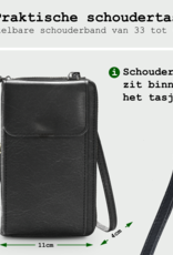 BASEY. Telefoontasje Dames Crossbody - Kunstlederen Schoudertas Telefoontasje Met portemonnee - Zwart