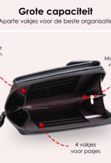 NoXx Schoudertas Dames Telefoontasje - Crossbodytassen Voor Telefoon Kunstlederen Telefoontasjes - Zwart