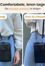 Nomfy Telefoontasje Met portemonnee - Crossbody Tas Dames Kunstlederen Schoudertassen Voor Telefoon - Zwart