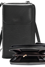 Nomfy Telefoontasje Met portemonnee - Crossbody Tas Dames Kunstlederen Schoudertassen Voor Telefoon - Zwart