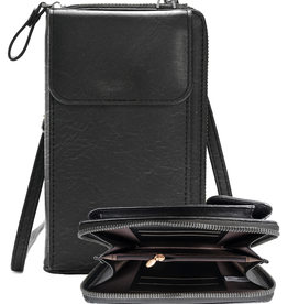 Nomfy Nomfy Telefoontasje Patroon met Flap - Zwart