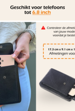 Nomfy Telefoontasje Met portemonnee - Crossbody Tas Dames Kunstlederen Schoudertassen Voor Telefoon - Zwart