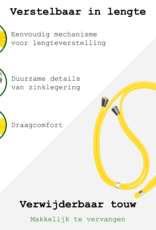 BASEY. Telefoonkoorden Universeel Telefoonkoord Verstelbaar Telefoon Koord - Universeel Telefoonkoord 150 cm - Geel