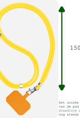 BASEY. Telefoonkoorden Universeel Telefoonkoord Verstelbaar Telefoon Koord - Universeel Telefoonkoord 150 cm - Geel