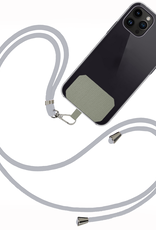 BASEY. Telefoonkoorden Universeel Telefoonkoord Verstelbaar Telefoon Koord - Universeel Telefoonkoord 150 cm - Lichtgrijs