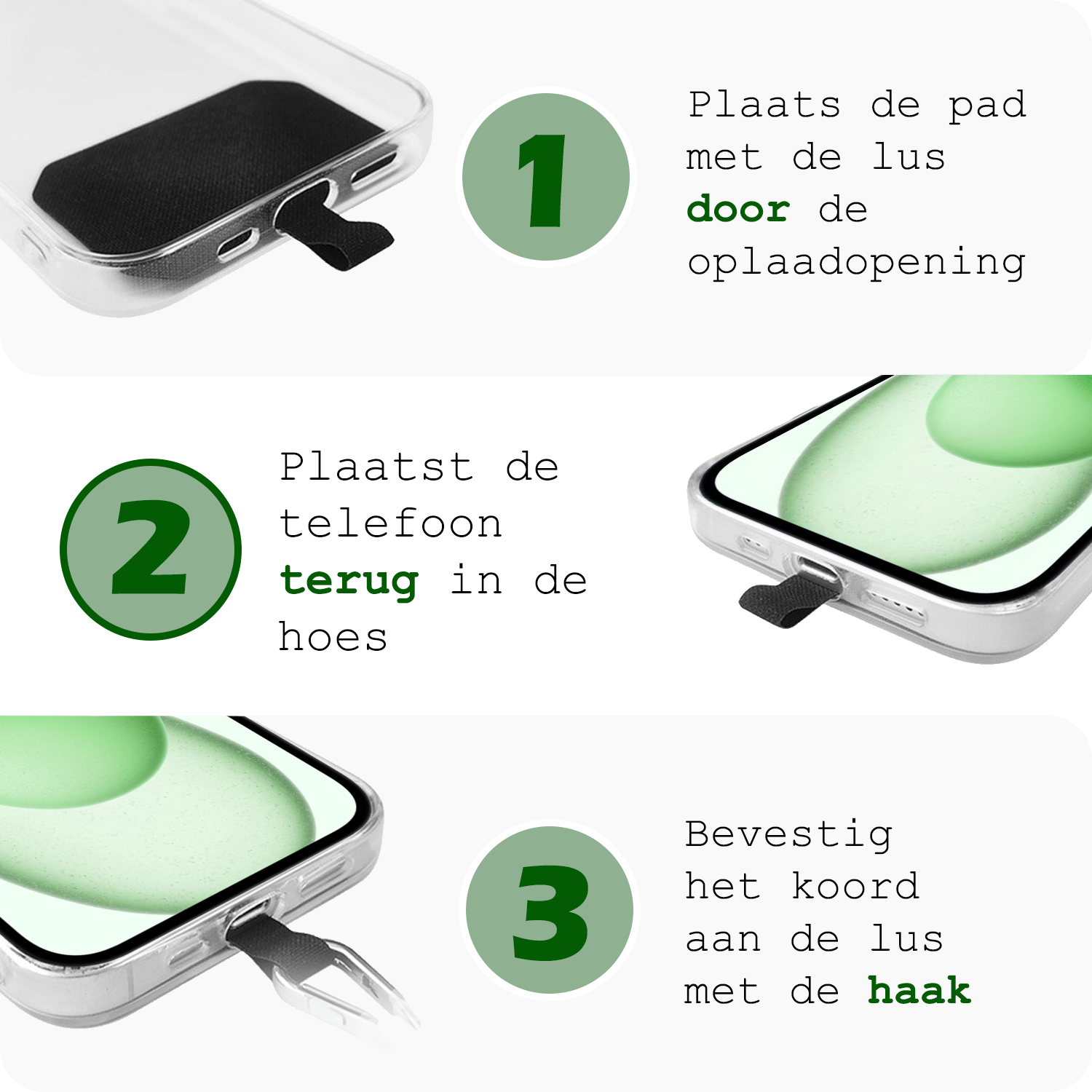 BASEY. Telefoonkoorden Universeel Telefoonkoord Verstelbaar Telefoon Koord - Universeel Telefoonkoord 150 cm - Lichtgrijs