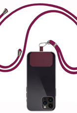 NoXx Telefoon Koord Universeel Telefoonkoord Verstelbaar - Telefoonkoorden Universeel Verstelbaar - Donkerrood