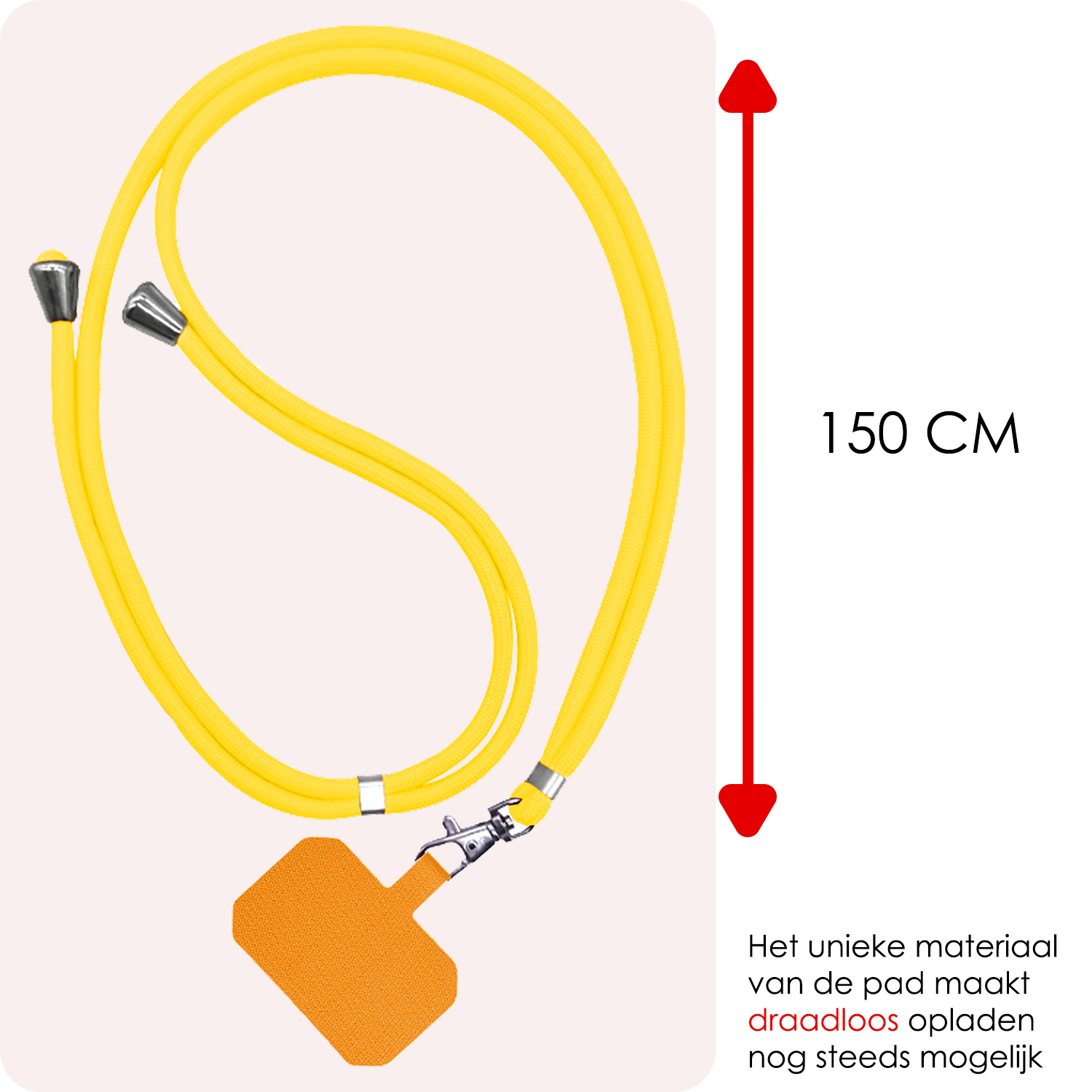 NoXx Telefoon Koord Universeel Telefoonkoord Verstelbaar - Telefoonkoorden Universeel Verstelbaar - Geel