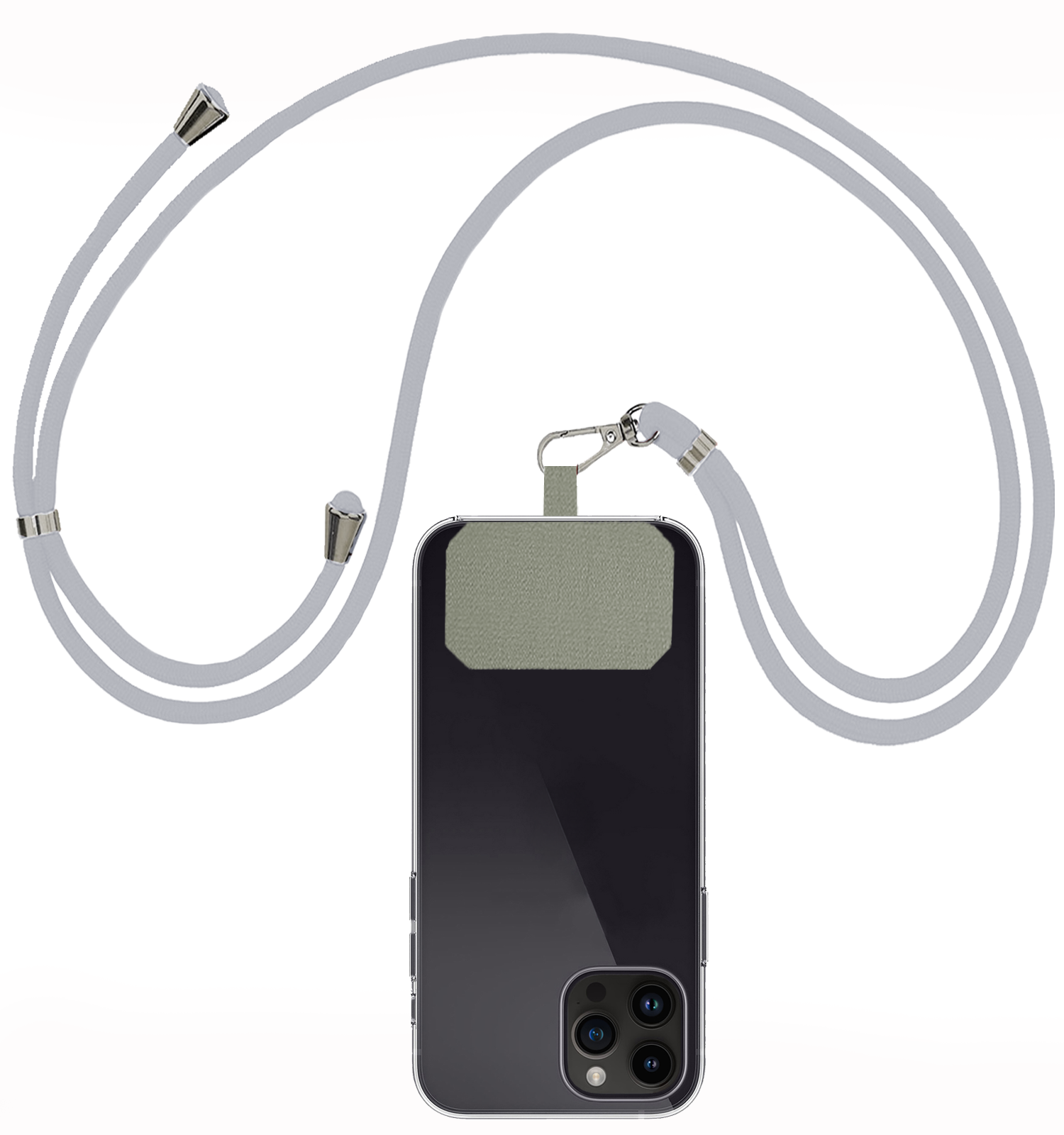 NoXx Telefoon Koord Universeel Telefoonkoord Verstelbaar - Telefoonkoorden Universeel Verstelbaar - Lichtgrijs