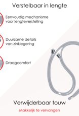 NoXx Telefoon Koord Universeel Telefoonkoord Verstelbaar - Telefoonkoorden Universeel Verstelbaar - Lichtgrijs