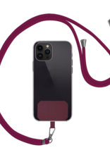 Nomfy Universeel Telefoonkoord Telefoonkoorden Verstelbaar - Universeel Telefoon Koord Polyester Telefoonkoord - Donkerrood