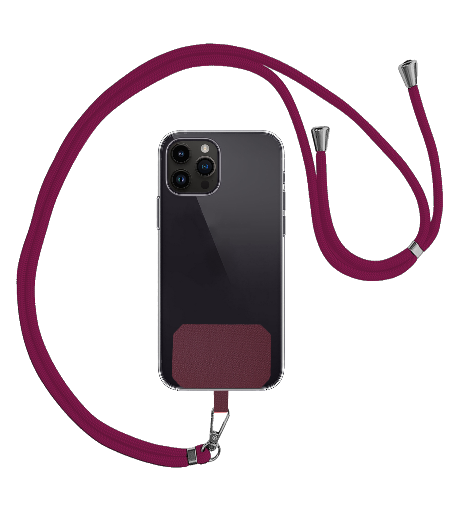 Nomfy Universeel Telefoonkoord Telefoonkoorden Verstelbaar - Universeel Telefoon Koord Polyester Telefoonkoord - Donkerrood