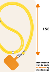 Nomfy Universeel Telefoonkoord Telefoonkoorden Verstelbaar - Universeel Telefoon Koord Polyester Telefoonkoord - Geel