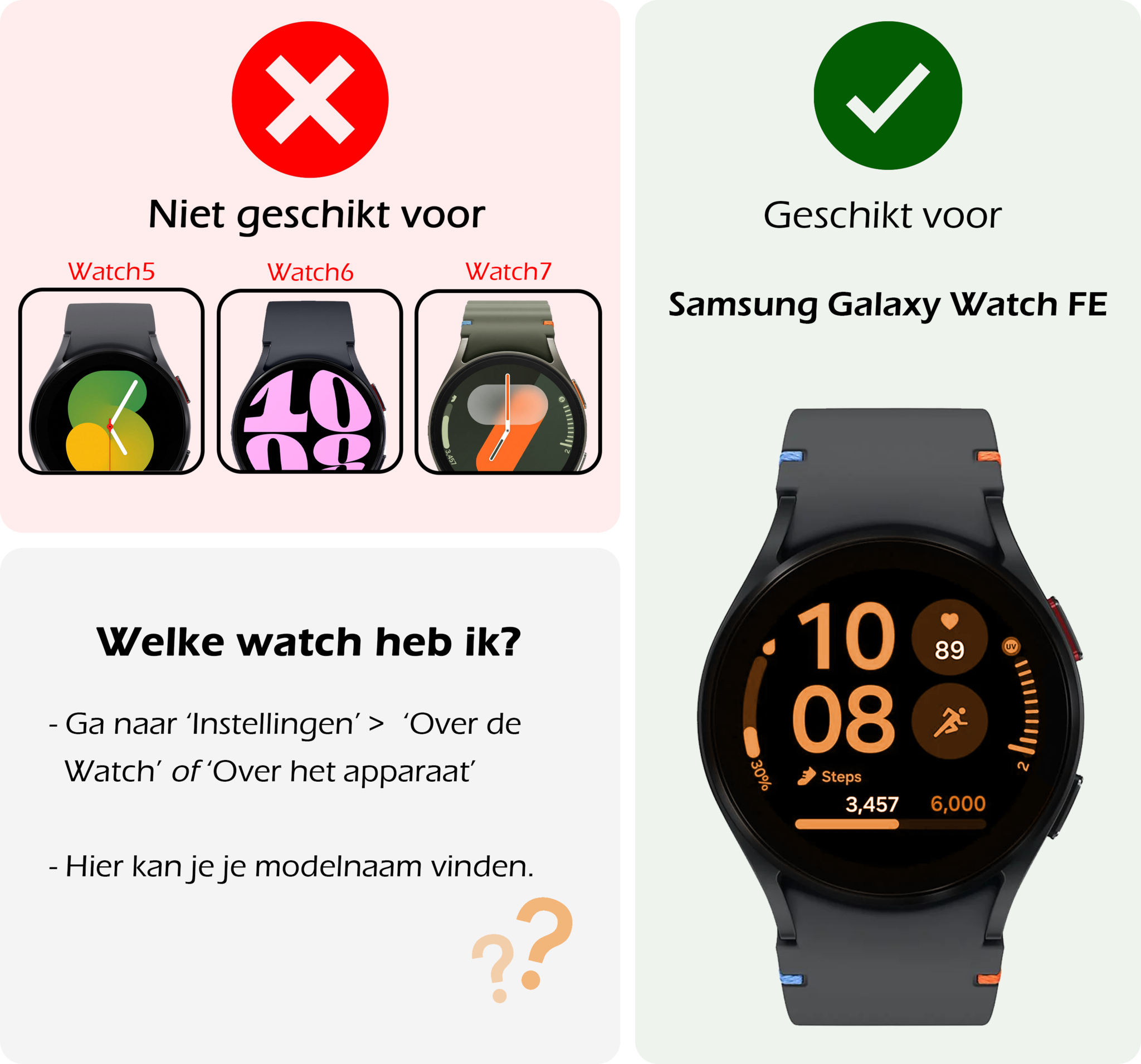 Nomfy Screenprotector Geschikt voor Samsung Watch FE 40 mm Screenprotector Glas Gehard Screen Cover - Screen Protector Geschikt voor Samsung Galaxy Watch FE (40 mm) Screenprotector Tempered Glass