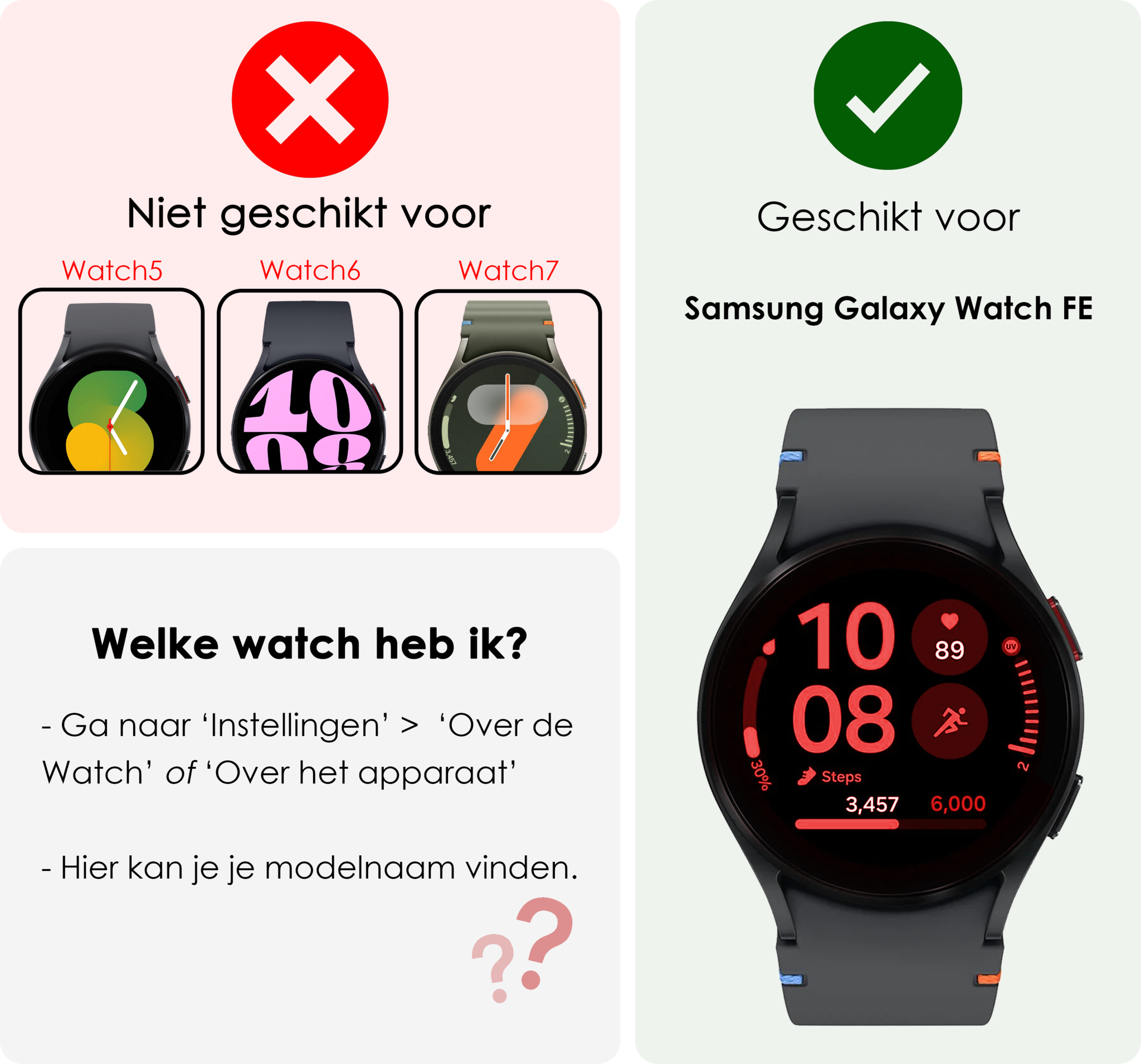 NoXx Screenprotector Geschikt voor Samsung Watch FE 40 mm Screenprotector Glas Gehard Screen Cover - Screen Protector Geschikt voor Samsung Galaxy Watch FE (40 mm) Screenprotector Tempered Glass - 3 PACK