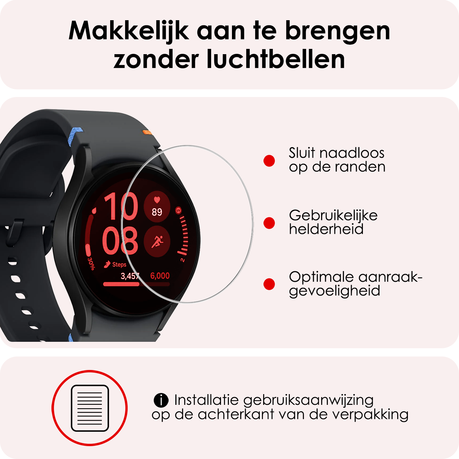 NoXx Screenprotector Geschikt voor Samsung Watch FE 40 mm Screenprotector Glas Gehard Screen Cover - Screen Protector Geschikt voor Samsung Galaxy Watch FE (40 mm) Screenprotector Tempered Glass - 2 PACK