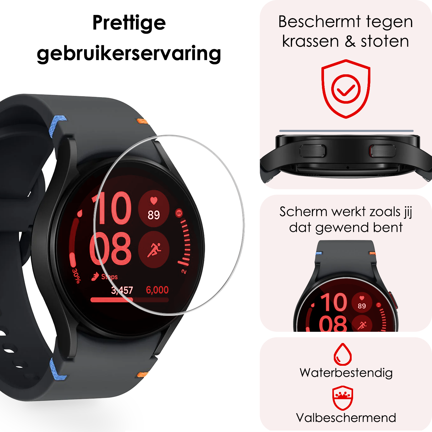 NoXx Screenprotector Geschikt voor Samsung Watch FE 40 mm Screenprotector Glas Gehard Screen Cover - Screen Protector Geschikt voor Samsung Galaxy Watch FE (40 mm) Screenprotector Tempered Glass