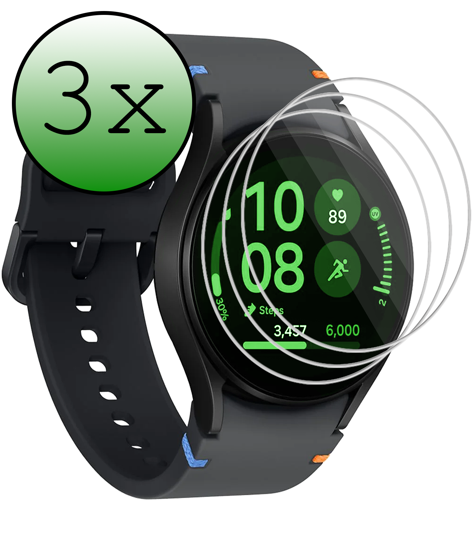 BASEY. Screenprotector Geschikt voor Samsung Watch FE 40 mm Screenprotector Glas Gehard Screen Cover - Screen Protector Geschikt voor Samsung Galaxy Watch FE (40 mm) Screenprotector Tempered Glass - 3 PACK