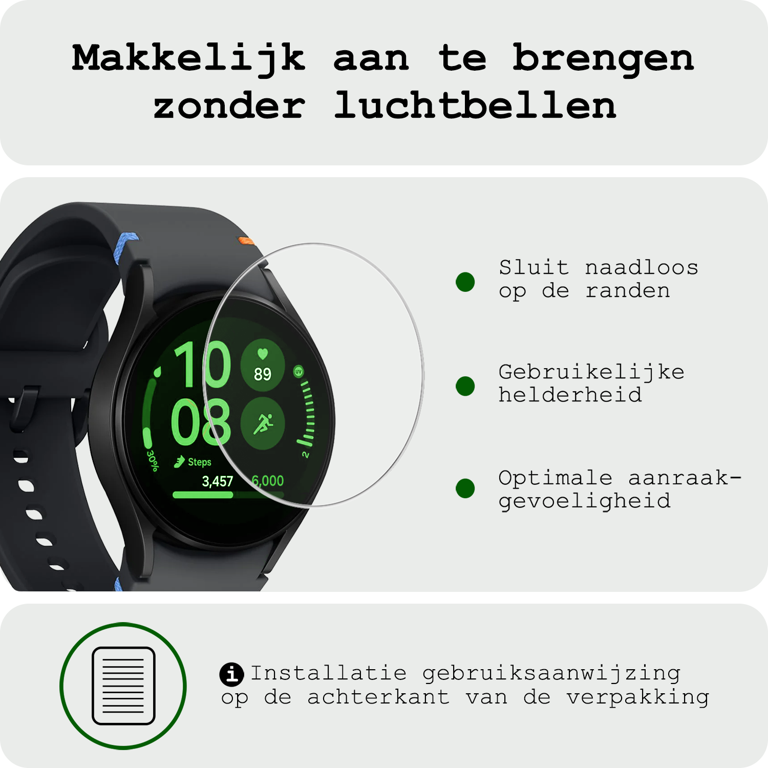 BASEY. Screenprotector Geschikt voor Samsung Watch FE 40 mm Screenprotector Glas Gehard Screen Cover - Screen Protector Geschikt voor Samsung Galaxy Watch FE (40 mm) Screenprotector Tempered Glass - 3 PACK