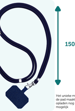 Forterra Telefoonkoord Universeel Telefoonkoorden Verstelbaar Telefoon Koord Telefoonketting - Universeel Telefoonkoord - 150 cm - Donkerblauw