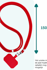 Forterra Telefoonkoord Universeel Telefoonkoorden Verstelbaar Telefoon Koord Telefoonketting - Universeel Telefoonkoord - 150 cm - Rood