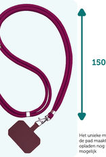 Forterra Telefoonkoord Universeel Telefoonkoorden Verstelbaar Telefoon Koord Telefoonketting - Universeel Telefoonkoord - 150 cm - Donkerrood