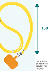 Forterra Telefoonkoord Universeel Telefoonkoorden Verstelbaar Telefoon Koord Telefoonketting - Universeel Telefoonkoord - 150 cm - Geel