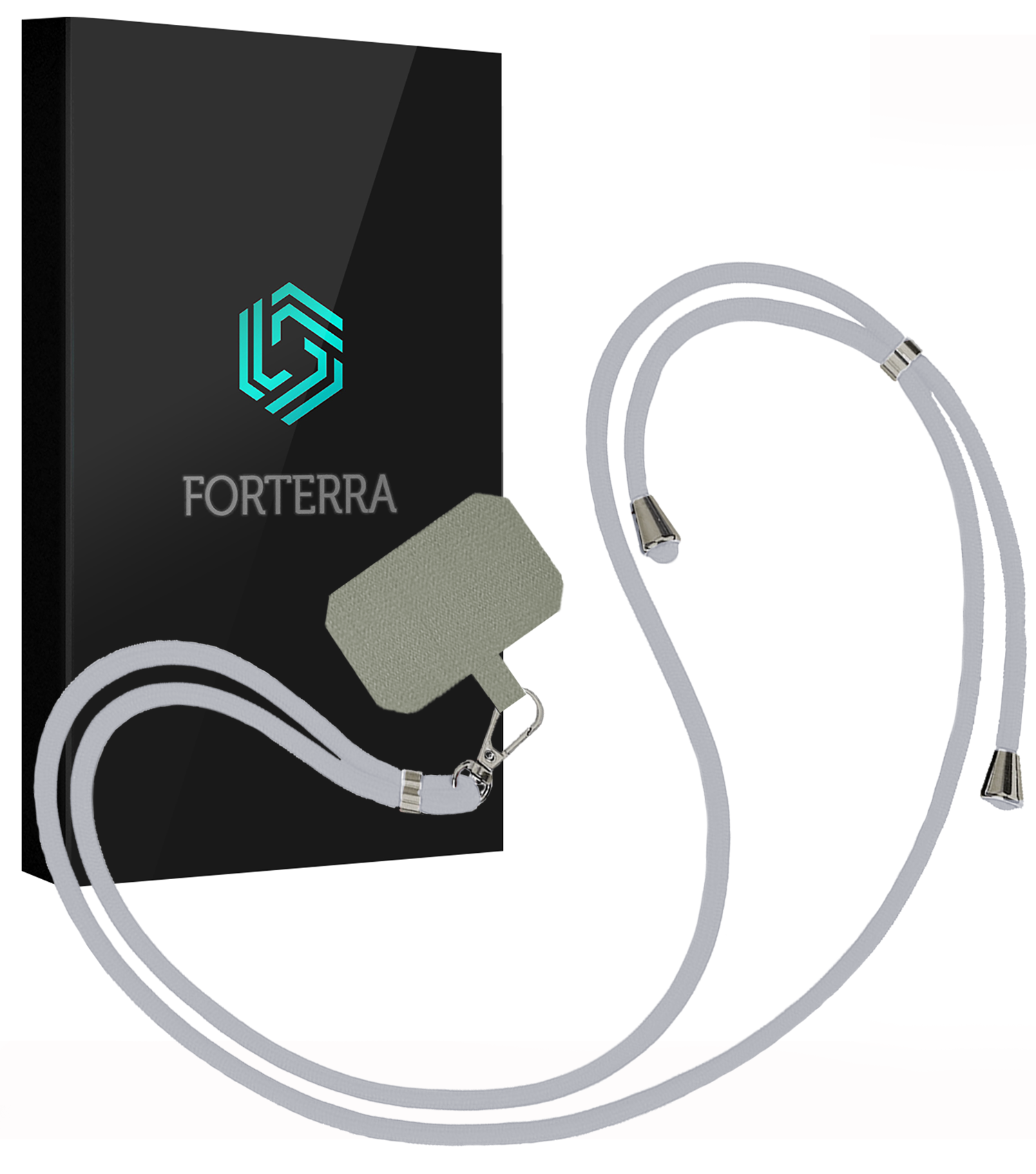 Forterra Telefoonkoord Universeel Telefoonkoorden Verstelbaar Telefoon Koord Telefoonketting - Universeel Telefoonkoord - 150 cm - Lichtgrijs