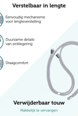 Forterra Telefoonkoord Universeel Telefoonkoorden Verstelbaar Telefoon Koord Telefoonketting - Universeel Telefoonkoord - 150 cm - Lichtgrijs