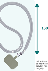 Forterra Telefoonkoord Universeel Telefoonkoorden Verstelbaar Telefoon Koord Telefoonketting - Universeel Telefoonkoord - 150 cm - Lichtgrijs