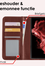 NoXx Hoes Geschikt voor <model> Hoesje Bookcase Hoes 2-in-1 Uitneembaar Cover Hard Case Met 2x Screenprotector - <color>