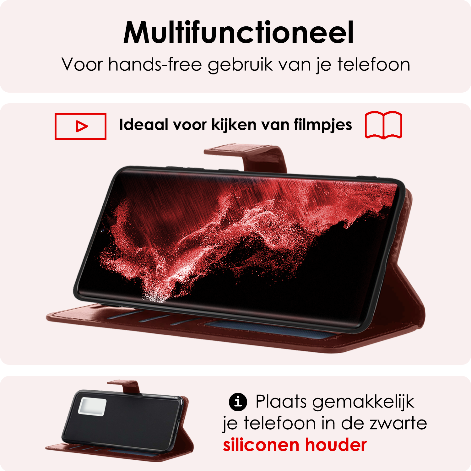 NoXx Hoes Geschikt voor <model> Hoesje Bookcase Hoes 2-in-1 Uitneembaar Cover Hard Case Met 2x Screenprotector - <color>