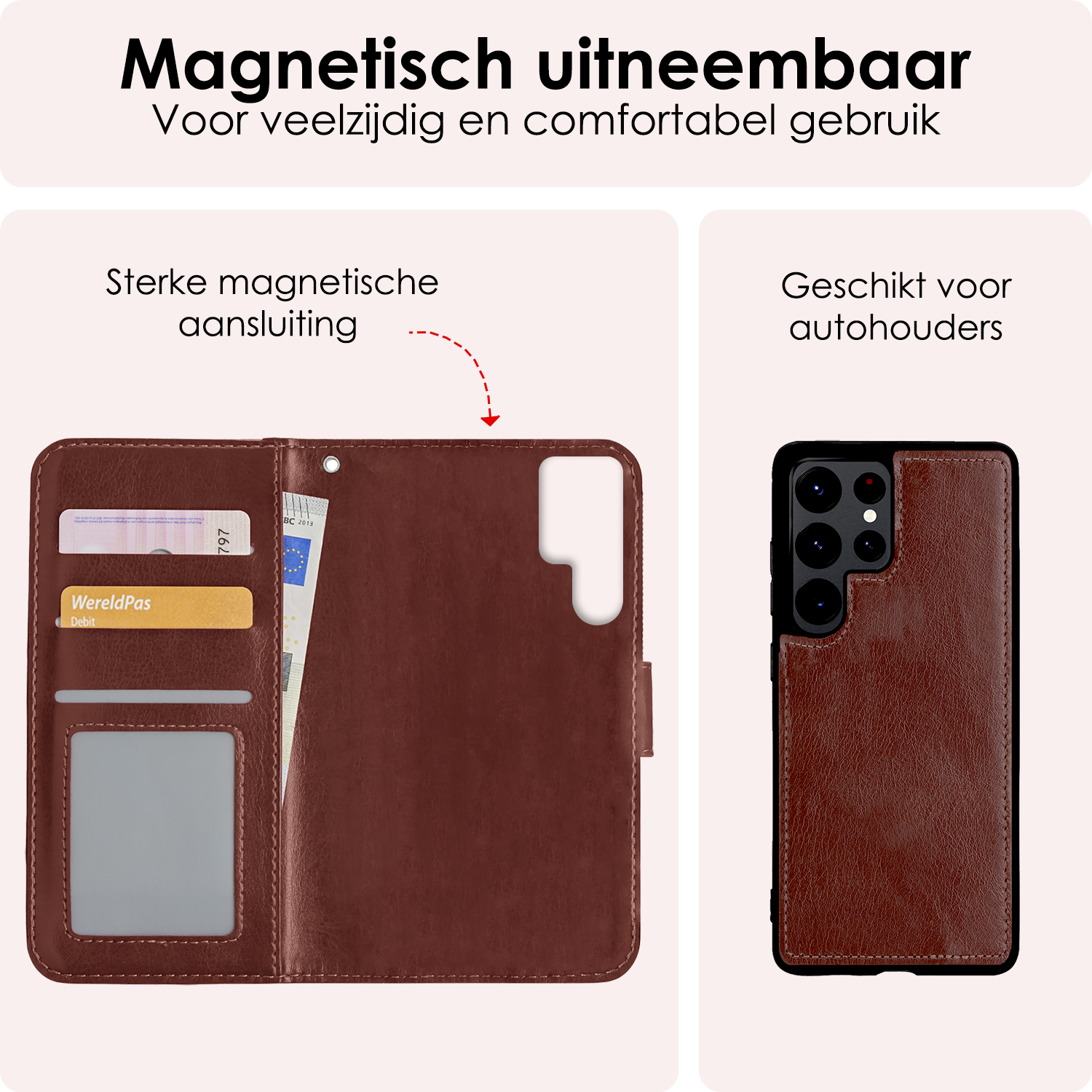 NoXx Hoes Geschikt voor <model> Hoesje Bookcase Hoes 2-in-1 Uitneembaar Cover Hard Case Met 2x Screenprotector - <color>