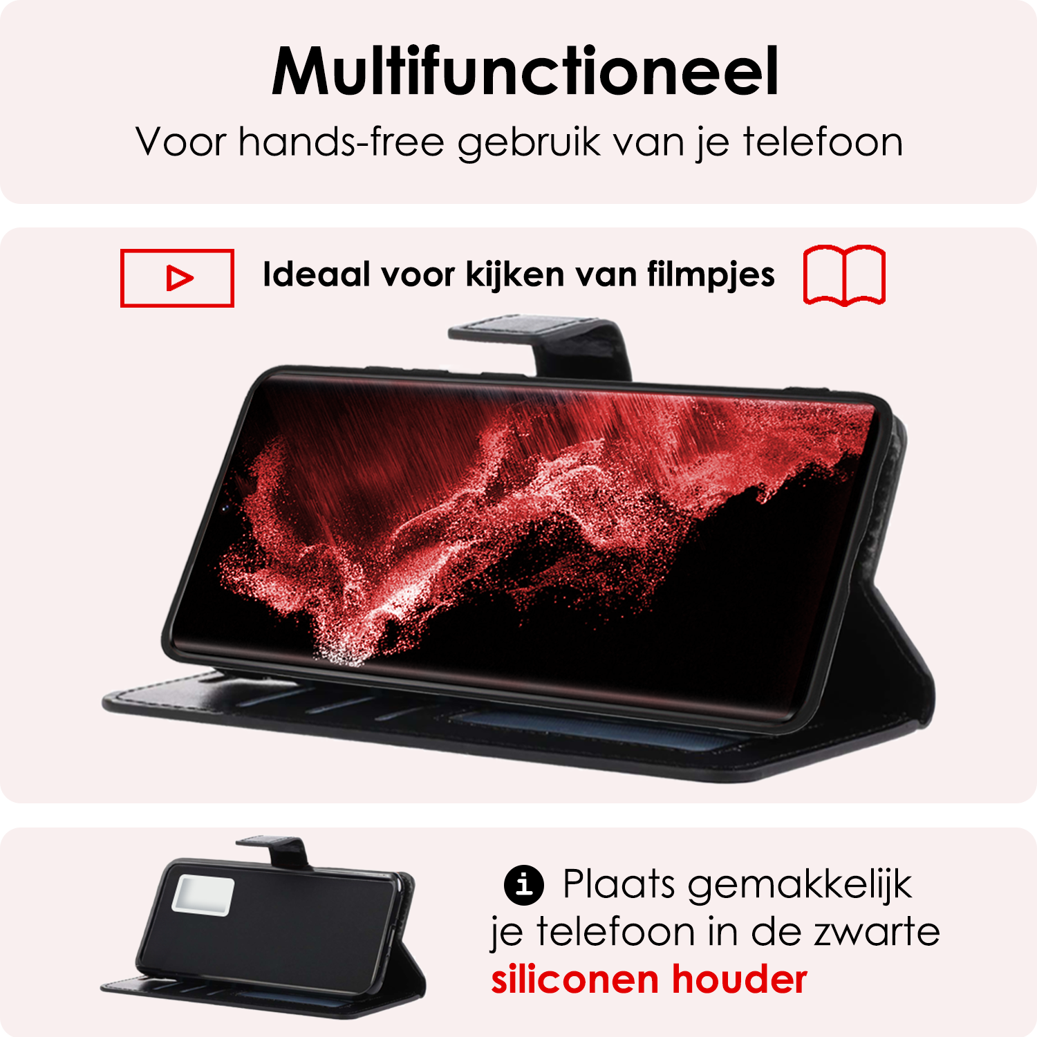 NoXx Hoes Geschikt voor <model> Hoesje Bookcase Hoes 2-in-1 Uitneembaar Cover Hard Case Met Screenprotector - <color>