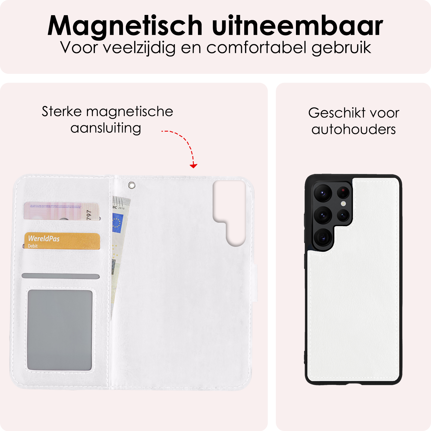 NoXx Hoes Geschikt voor <model> Hoesje Bookcase Hoes 2-in-1 Uitneembaar Cover Hard Case Met Screenprotector - <color>
